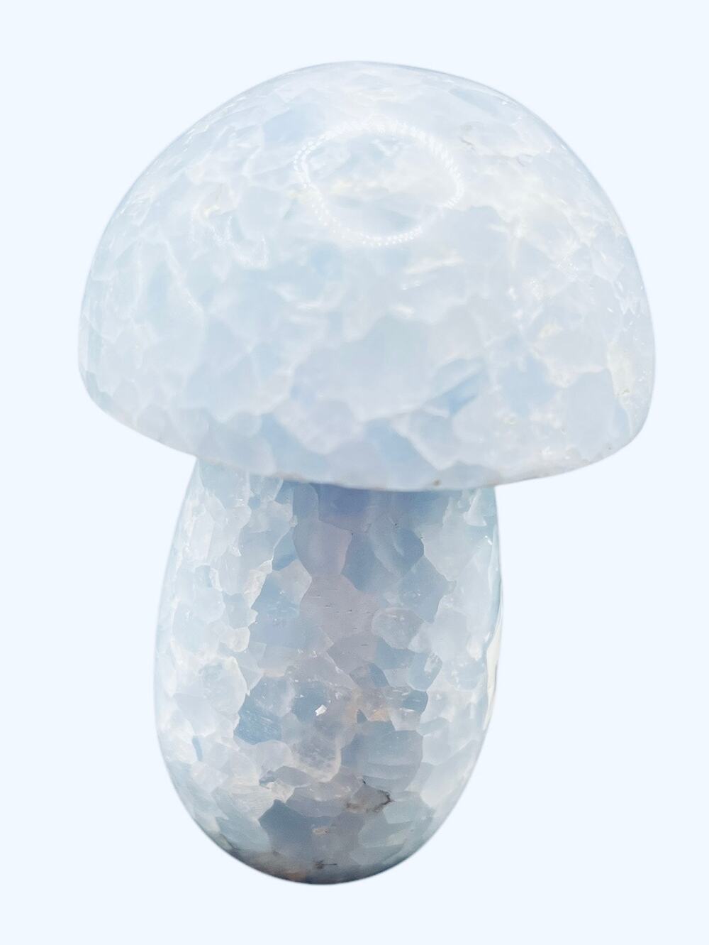 Blue Calcite Mushroom 1377 ctw  3 1/2” T x 2 1/2” W